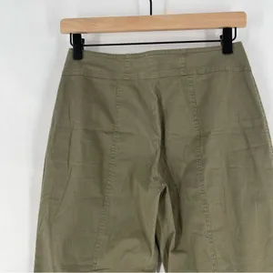 Boston Proper Lightweight Stretch Cotton Seamed Straight Leg Olive Utility‎ Pant thumbnail 8