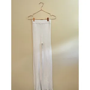 Lioness Anderson‎ Pants Size 4 White Ribbed Chewed Hem Elastic Waist thumbnail 6