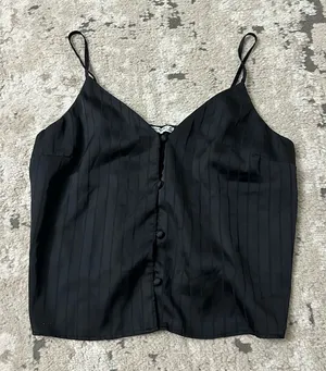 Abercrombie & Fitch Black Satin Sleep Tank Top Size Medium thumbnail 1