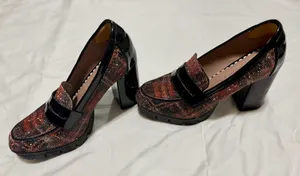 Betsey Johnson Adelyn Rhinestone Plaid Loafer Platform Heels thumbnail 3