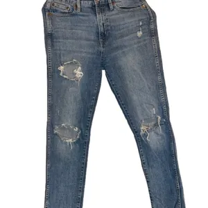 GAP Blue Distressed Straight Leg Jeans thumbnail 4