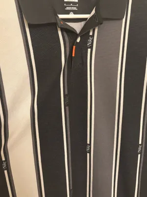 Nike Men’s Casual Black & Gray Striped 90s Style Vintage Polo Shirt thumbnail 5