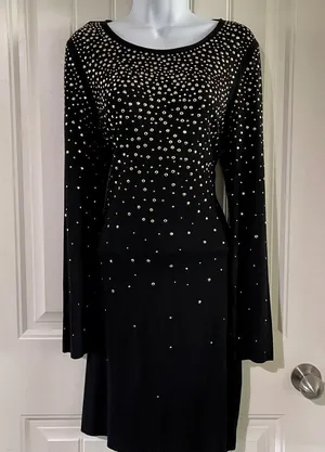 Sale! NEW! Gianni Bini Black Embellished Dress thumbnail 2
