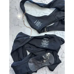 NWOT Quince Black Italian Plunge Bikini Top & High Rise High Leg Bottom Medium thumbnail 3
