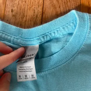 Gildan light blue embroidered Happy Birthday Jesus Christian shirt thumbnail 4