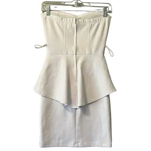 La Seala USA Strapless White Mini Dress Size Small Summer Party‎ Preppy Beach thumbnail 2