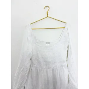 Revolve L*SPACE Winslet Dress Size Large Ivory Smocked Long Sleeve Boho thumbnail 5