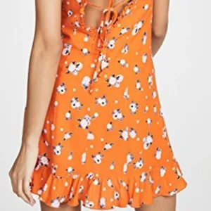 Free People‎ Like A Lady Printed Mini Dress In Orange size XS thumbnail 5