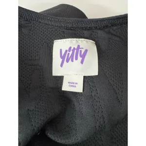 Yitty Backless Hoddie Dress Black Cap Sleeve Athleisure Lounge Open Back Tunic L thumbnail 7