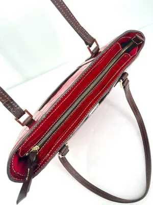 Dooney & Bourke Croco Embossed Red Leather Lexington Shopper Tote Shoulder Bag thumbnail 4