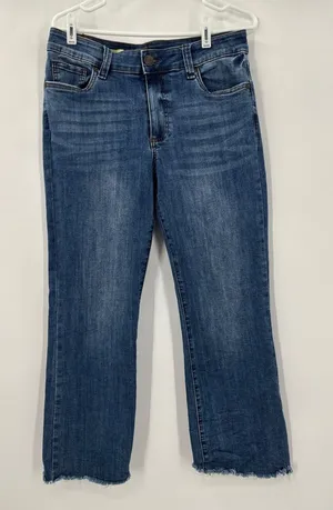 Kut from the Kloth Dark Blue Cropped Ankle flare Jeans thumbnail 1