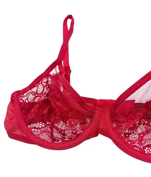 INC Red Sheer Lace Underwire Bra NWT Large thumbnail 1