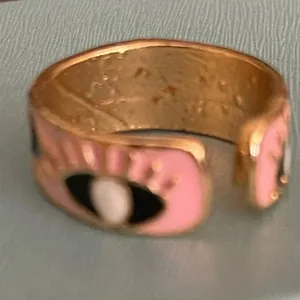 NWOT Pink Evil Eye Adjustable Ring thumbnail 4