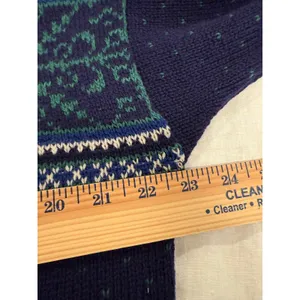 L.L.Bean Long Sleeve Nordic Cardigan Sweater 100% Pure Wool Blue Women's Large thumbnail 8