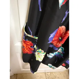American Eagle Floral Mini Dress Black Sweetheart Neck Smocked Back Pockets XS thumbnail 6