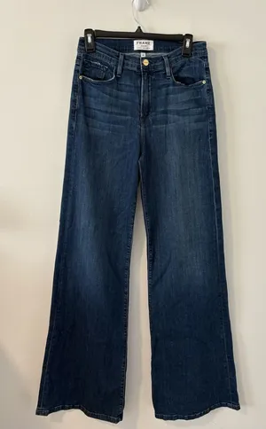 FRAME High Rise Wide Leg Jeans Rockaway Size 29 thumbnail 1