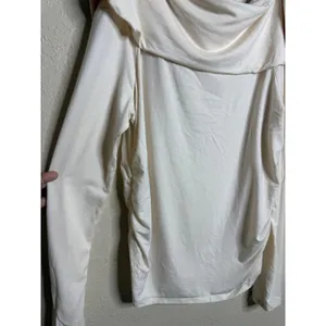 Reformation Florentina Knit Top Horchata Off Shoulder Long Sleeve size XL Cream thumbnail 7