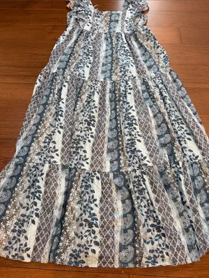 On You Floral Tiered Maxi Dress with Ruffle Straps Size Small - C54-012 thumbnail 4