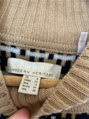Barbour Mara wool blend high neck Sweater - Beige & Black thumbnail 5