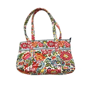 VERA BRADLEY QUILTED PINK BLUE Boho Floral Multicolor Tote Bag thumbnail 2