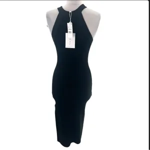 NWT WAYF‎ Ashley Halter Midi Dress with Side Slit Black Sz XS thumbnail 3