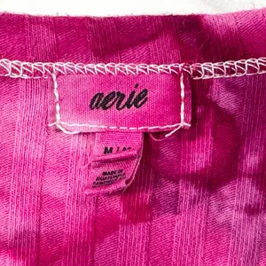 Aerie Medium Crop Top Handmade Tie Dye Long Sleeve‎ Hot Pink Knit Preppy 1025 thumbnail 9