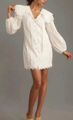 Farm Rio Collared Button Front Mini Dress, Size L thumbnail 1