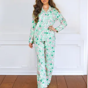 8 Oak Lane Women’s XS/Small Pickleball Pajamas Pink Green Stripe Spring Preppy thumbnail 2