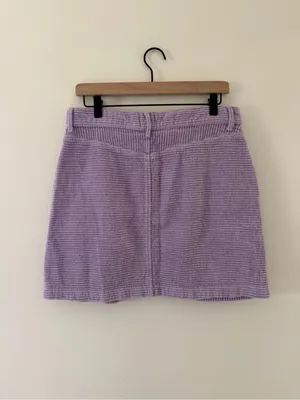 BDG Urban Outfitters Y2K TumblrGirl Retro Purple Cotton Ribbed Mini Skirt Large thumbnail 5