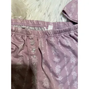 Berkshire Homewear Women's Size Small Silky Smooth Henley Pajama Set Lilac Rose thumbnail 5