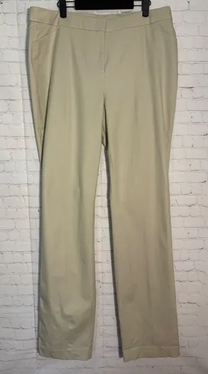 Chico's Comfort Waist Straight Leg Pants Natural Tan 570226142‎ Size 2 Tall NWT thumbnail 1