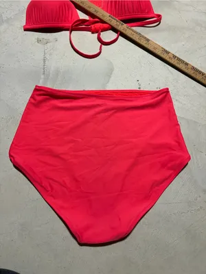Aerie Coral High-Waist Bikini Set large thumbnail 7
