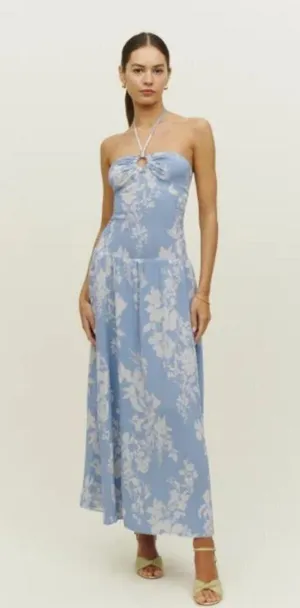 💕REFORMATION💕 Eleni Dress ~ Aliso Blue Floral Print 10 NWT thumbnail 3