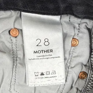 MOTHER Denim Faded Black Skinny Jeans Size 28‎ Made in USA Distressed Gray thumbnail 4