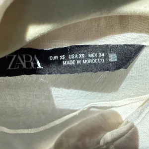Zara Linen Blend Belted Shirt Robe Dress Pockets Johnny Collar XS thumbnail 5