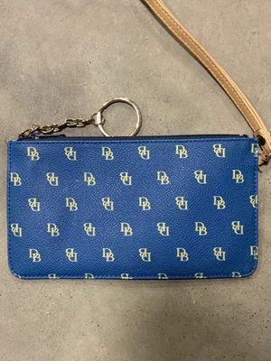 Dooney & Bourke Blue Slim DB Monogram Wristlet Clutch Purse thumbnail 2