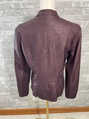 Maurices Plum Faux Leather Moto Jacket thumbnail 5