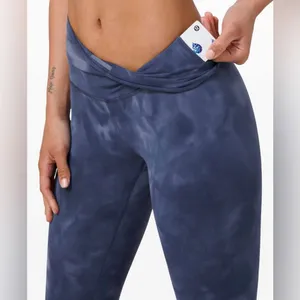 Lululemon Wunder Train High Rise 25” tights Diamond Dye Shade Naval Blue size 18 thumbnail 3