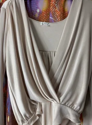 Intimately Free People Beige Long Sleeve Surplice Wrap Bodysuit✨ thumbnail 2