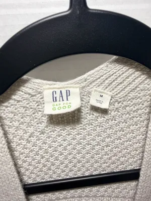 Gap Open Stitch Cardigan Size M Beige Knit Sweater thumbnail 3