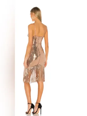 Superdown Raquel Mini Dress in Gold Size XXS thumbnail 3