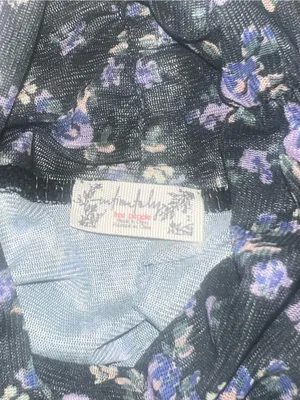 Free People NWOT Under It All Ruched Mesh Turtleneck floral Bodysuit Med Boho thumbnail 4