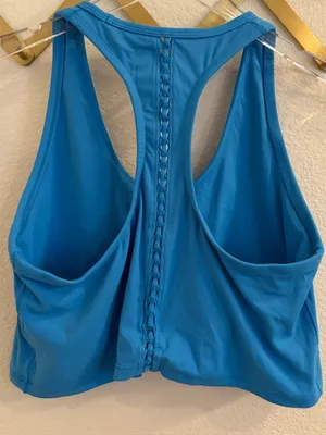 Offline by Aerie Real Me Xtra Macrame Racerback Sports Bra XL Blue thumbnail 2