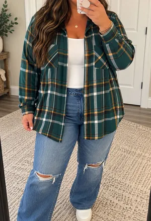 Maurices Plaid Flannel Top thumbnail 1