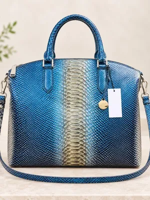 Brahmin Duxbury Serenity Meridian Embossed Leather Satchel NWT thumbnail 2