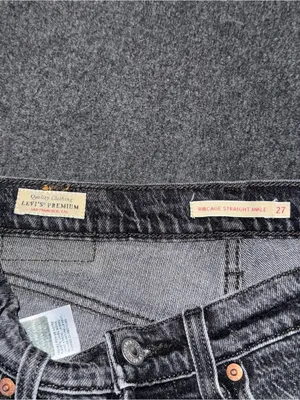 Levis Premium Ribcage Straight Ankle Jeans High Rise Black Denim Sz 27 Stretch thumbnail 8