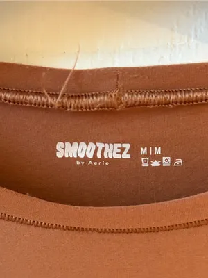 Aerie Smoothez Crewneck Short Sleeve Bodysuit in Caramel thumbnail 5