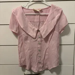 Anthropologie Maeve Pink Collared Top thumbnail 3