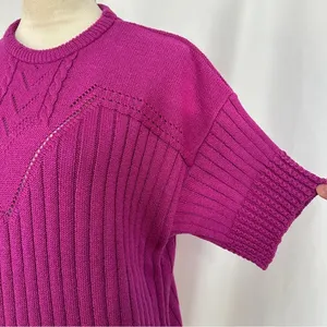 Vintage College Point Sweater Womens Medium Short Sleeve Round‎ Neck Made In USA thumbnail 4