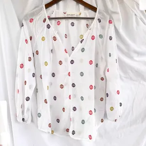 Roller Rabbit Kurtoe Multi Color Embroidered Blouse Medium thumbnail 2
